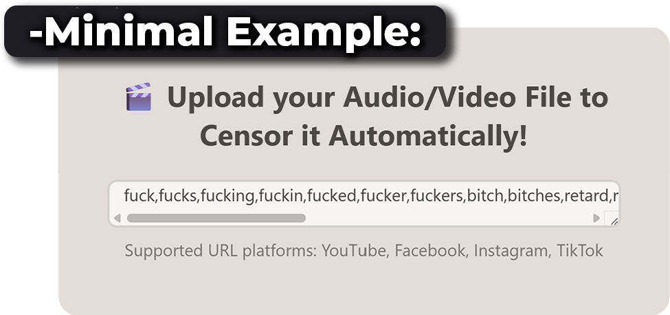 Minimal example of CensorUp-Local word list and supported platforms